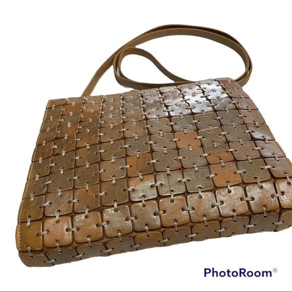 CEM Brazil Leather Crossbody Bag Metallic Tan - Picture 2 of 13